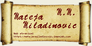 Mateja Miladinović vizit kartica